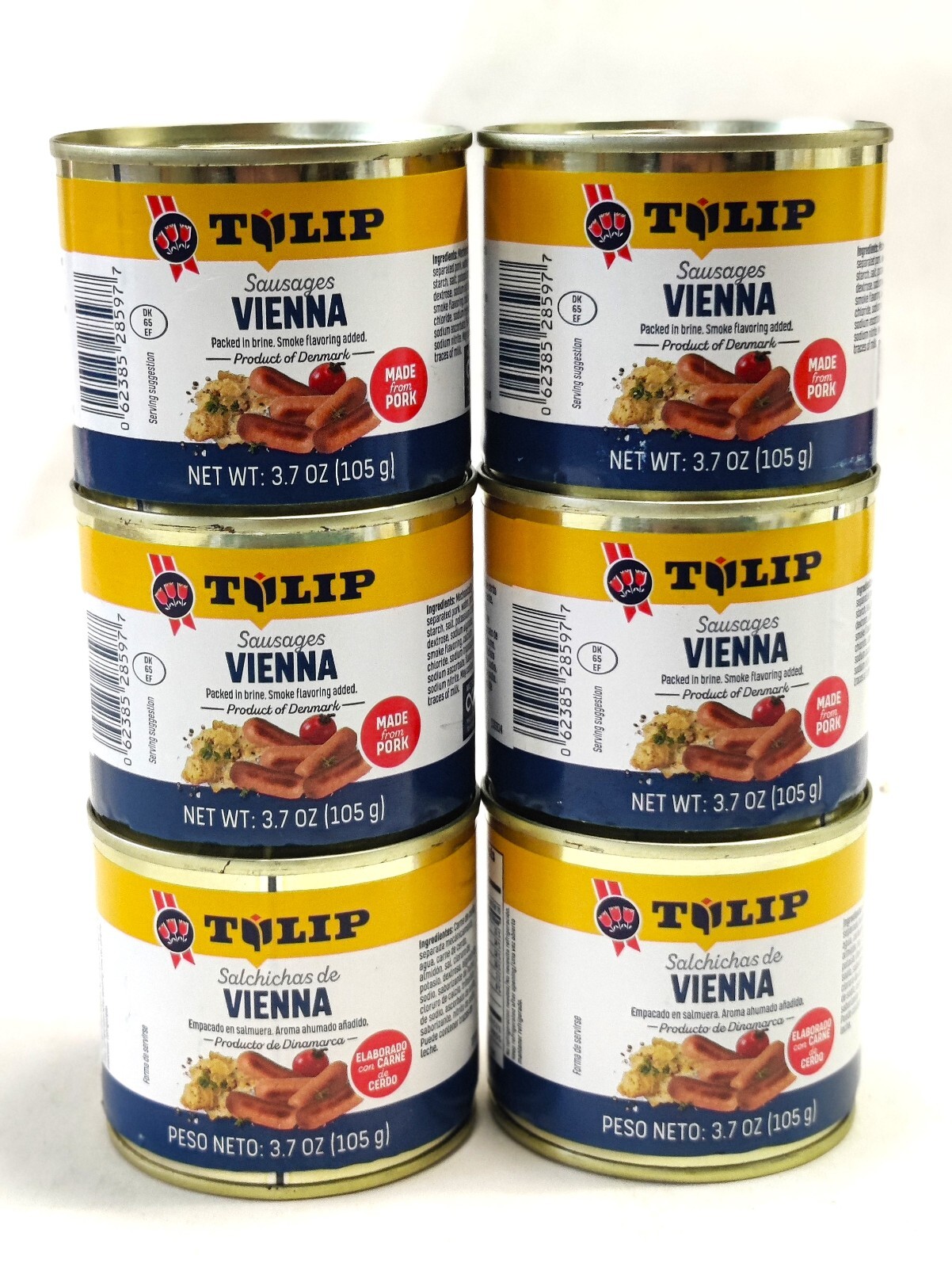6 Tulip Pork Vienna Mini Sausage Cooked Breakfast Sandwich Spread Denmark Snack