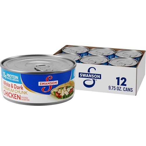 Swanson White and Dark Premium Chunk Canned Chicken Breast in Water, Fully