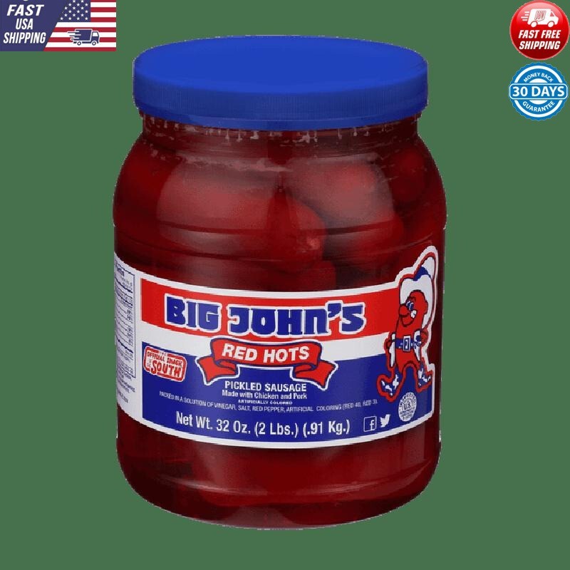 32oz Ready To Eat Pickled Sausage Jar Convenient Resealable Snack Links New