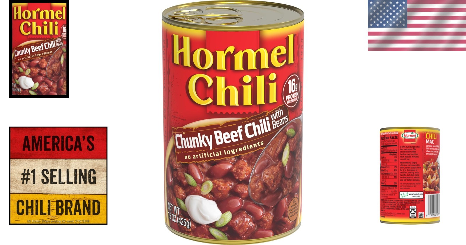 Hearty Chunky Beef Chili with Beans – 15oz (Pack of 6), Gluten-Free Goodness