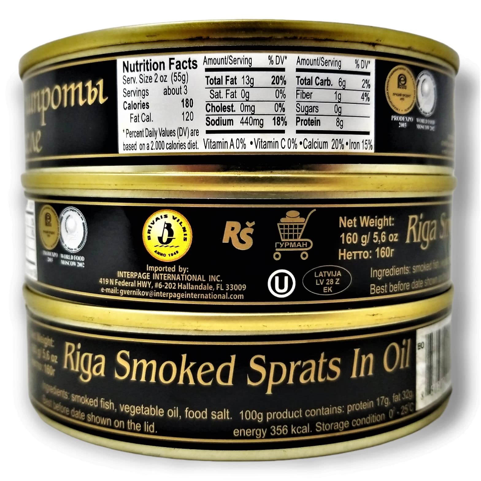 Riga Smoked Sprats in Oil 5.6 oz – Pack of 12, Product of Lativa, Kosher Wild…