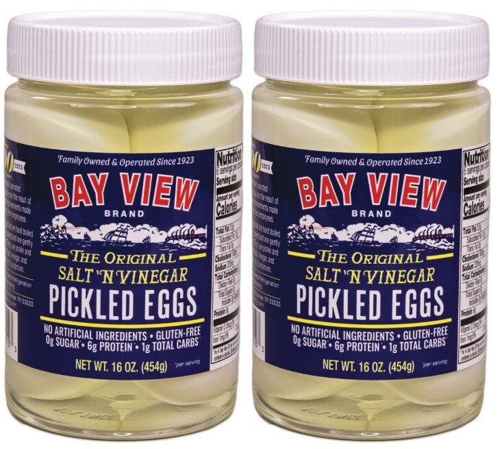Bay View The Original Salt ‘n Vinegar Pickled Eggs Gluten Free, 16 oz (2 Jars)