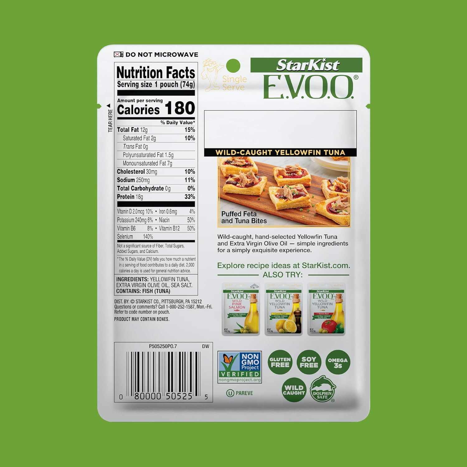 Starkist E.V.O.O. Yellowfin Tuna in Extra Virgin Olive Oil, 2.6 Oz, Pack of 24