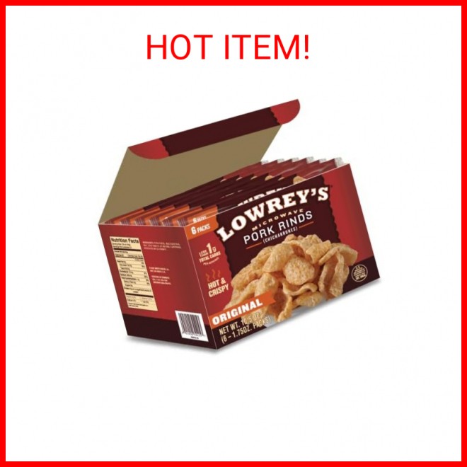 Lowrey’s Bacon Curls Microwave Pork Rinds (Chicharrones), Original, 1.75 Ounce (
