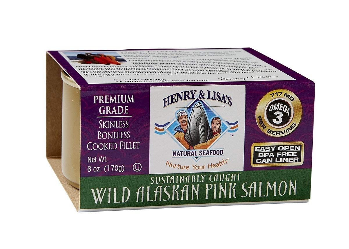 Henry & Lisa’s Natural Seafood Wild Alaskan Pink Salmon, 6-Ounce Cans