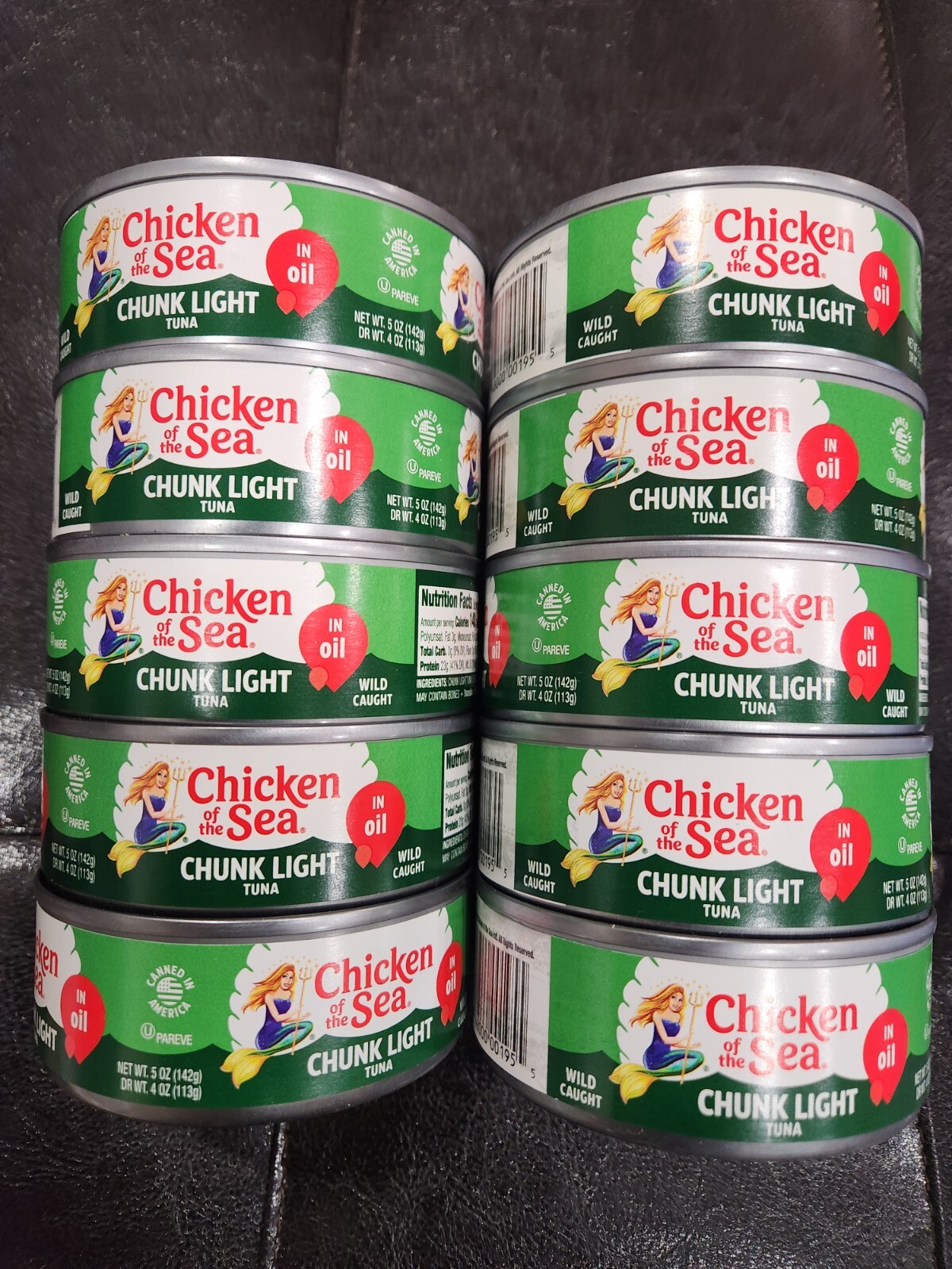 10 PACK CHICKEN OF THE SEA CHUNK LIGHT TUNA IN OIL 0.5 OZ EACH NEW 10/2024