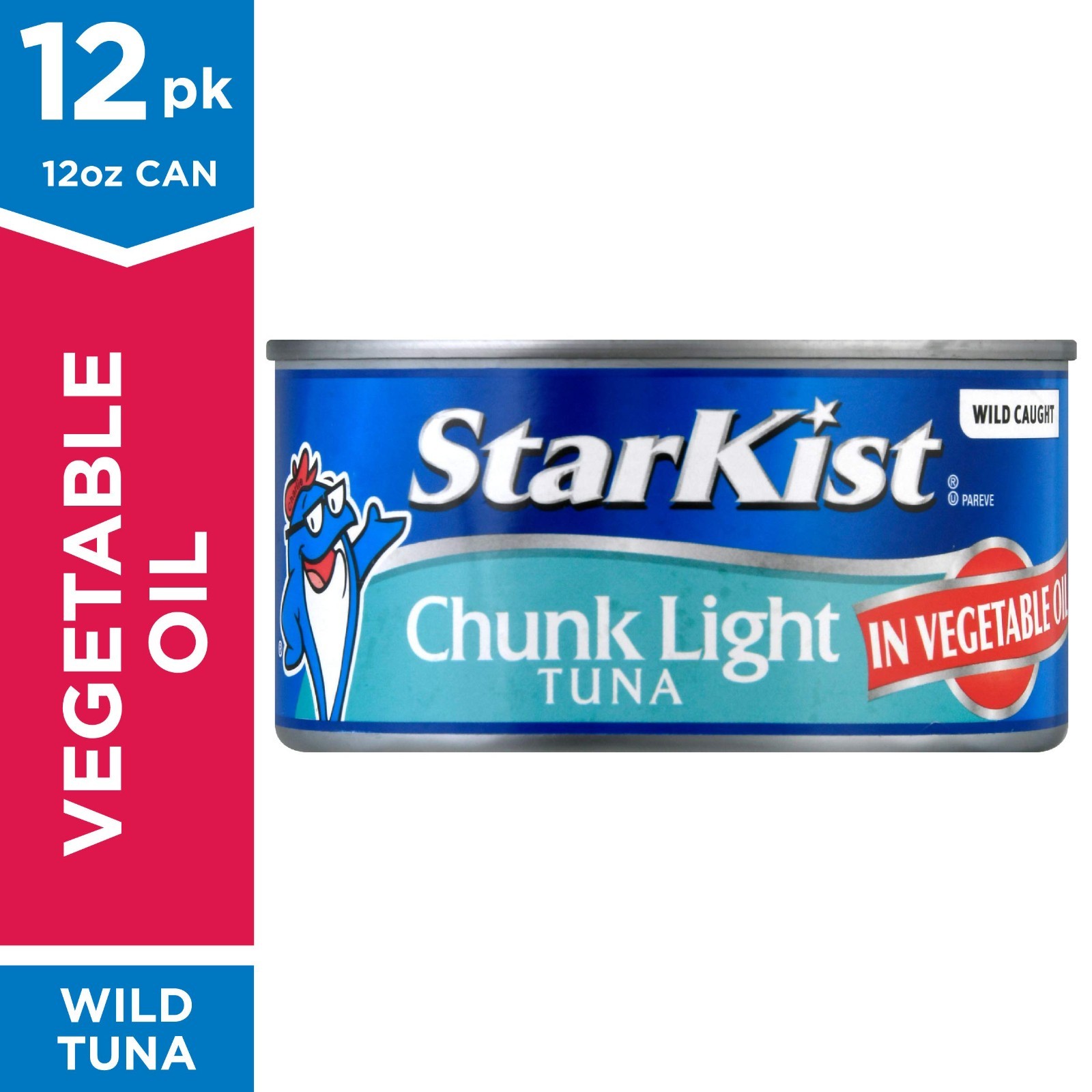 Chunk Light Tuna in Oil, 12 Oz Cans – Bulk Pack of 24, High Protein, Low Fat