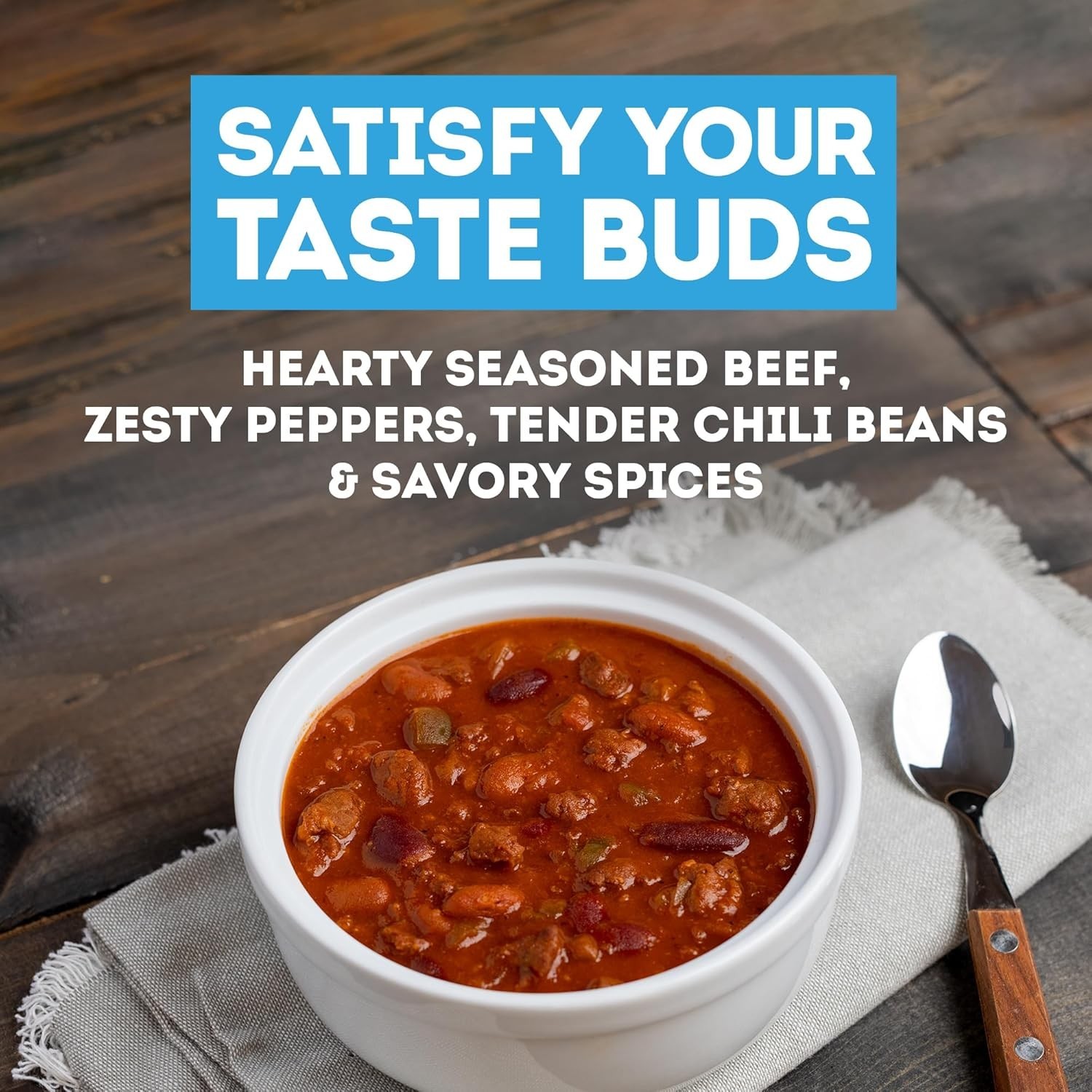 Canned Chili With Beans 15 oz Pack of 6 High Protein Ready Meal