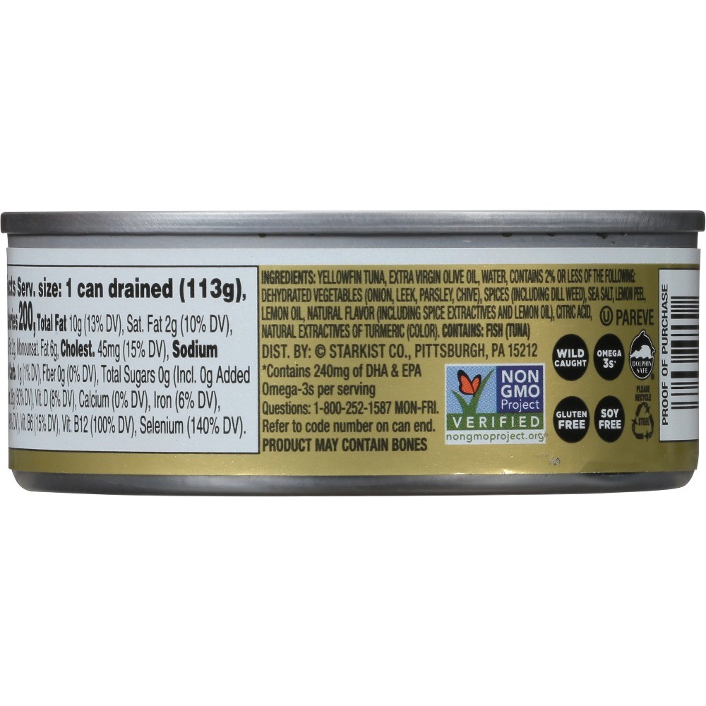 (8 pack)Solid Yellowfin/Light Tuna in Extra Virgin Olive Oil, Lemon Dill, 4.5 oz