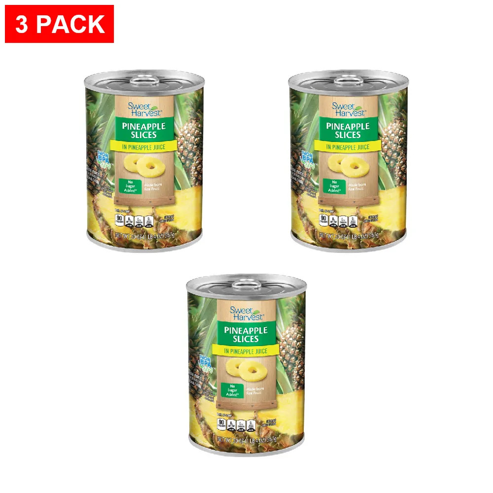 Sweet Harvest Pineapple Slices, 20 oz Can – Pack of 3