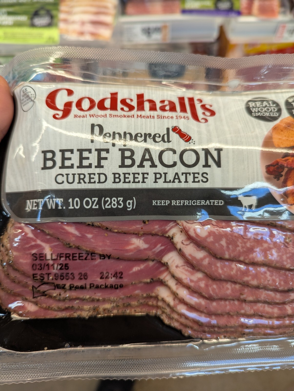 Godshall’s Peppered Beef Bacon 10 Oz (4 Pack)