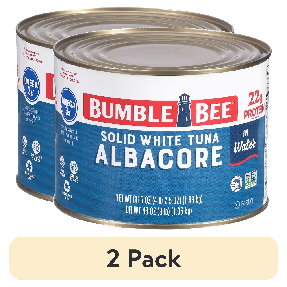 Solid White Albacore Tuna in Water Canned Wild Caught Gluten Free High Protein