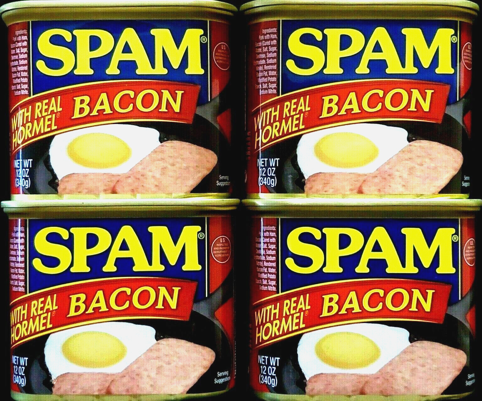 Spam Bacon Luncheon Meat 12 oz ( Pack of 4 )