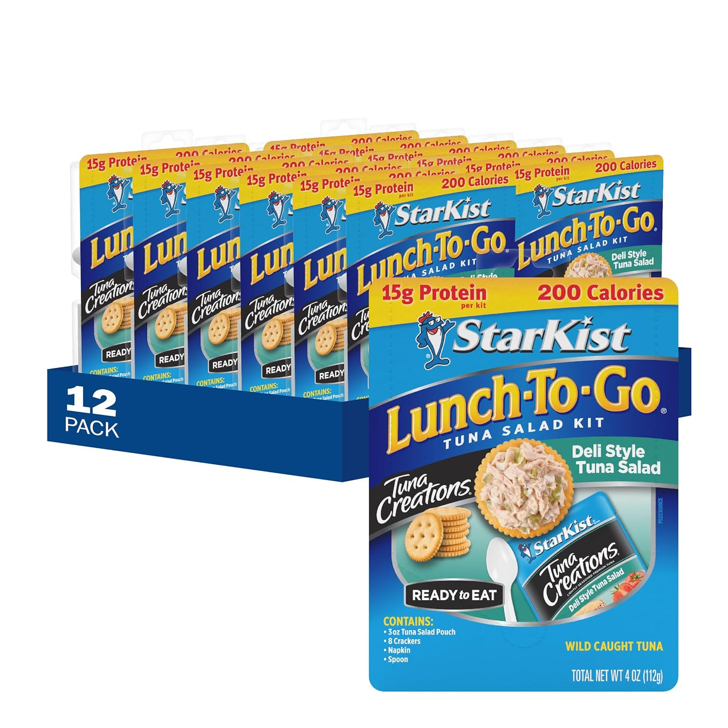 Lunch-To-Go Tuna Creations Deli Style Tuna Salad Pouch, 4.0 Oz Kit, 12