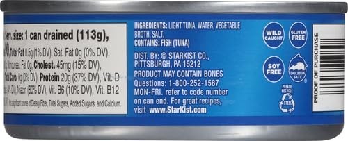 StarKist Chunk Light Tuna in Water, 5 oz (1 Pack) Canned Tuna Fish, Wild Caught