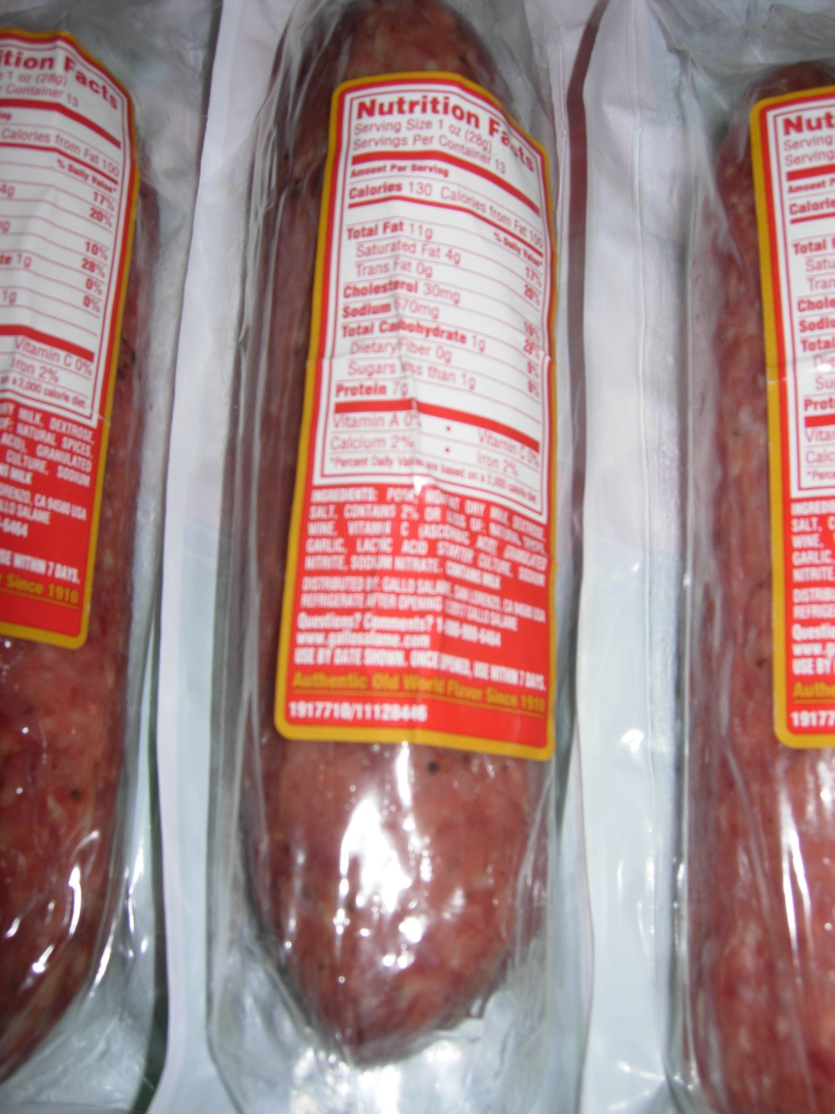 3- PACK GALLO ITALIAN SALAMI DRY SALAME “Family Size” 13 Oz Each Fast & Fresh