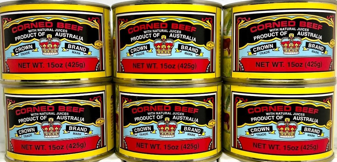 Crown Brand Corned Beef with Natural Juices 15 oz ( Pack of 6 )~06/20/2030