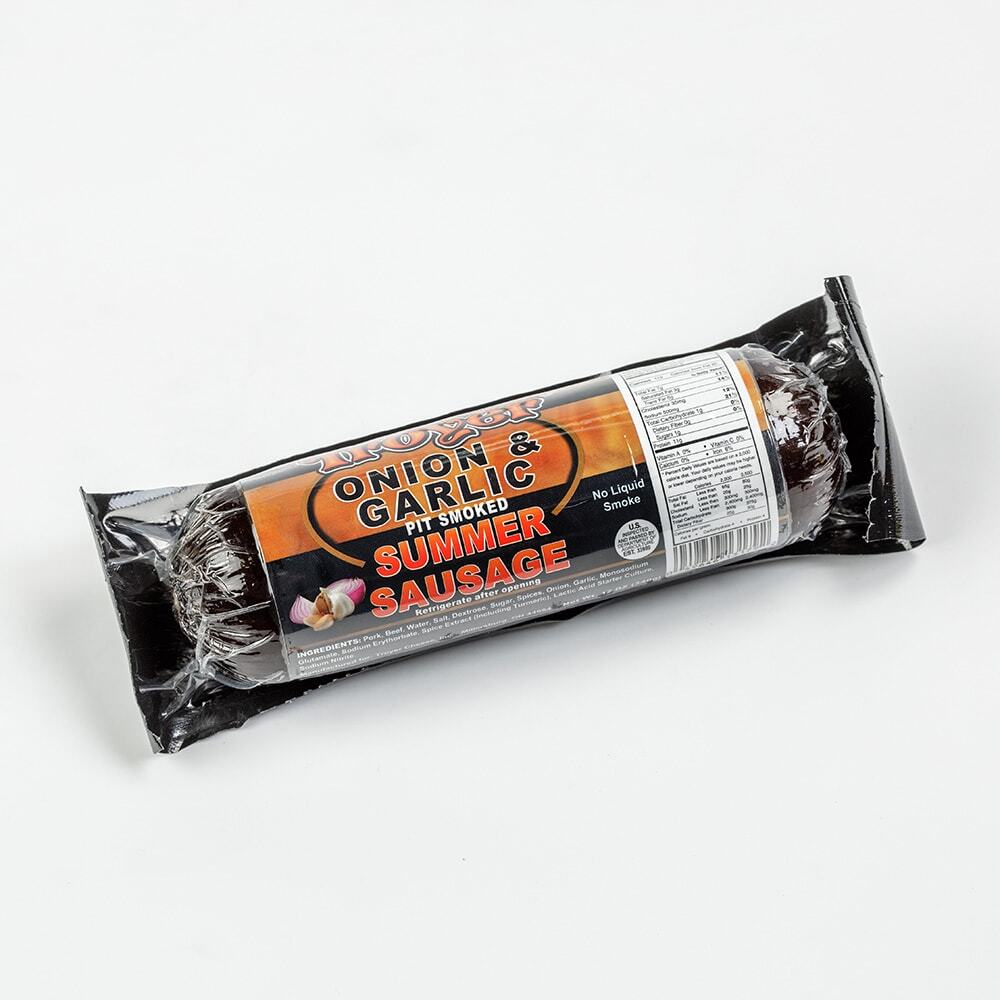 Pit Smoked Onion & Garlic Amish Country Summer Sausage (12 oz)