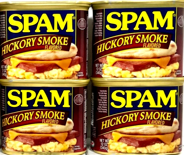 Spam Hickory Smoke Luncheon Meat 12 oz ( Pack of 4 )~11/2028