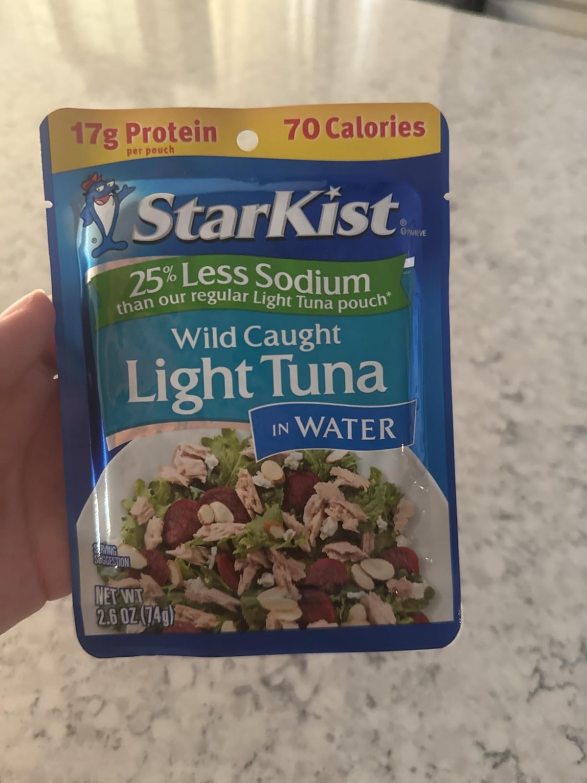 12 Pouches of Dolphin Safe Chunk Light Tuna in Water – 70 Calories, Ready to Eat