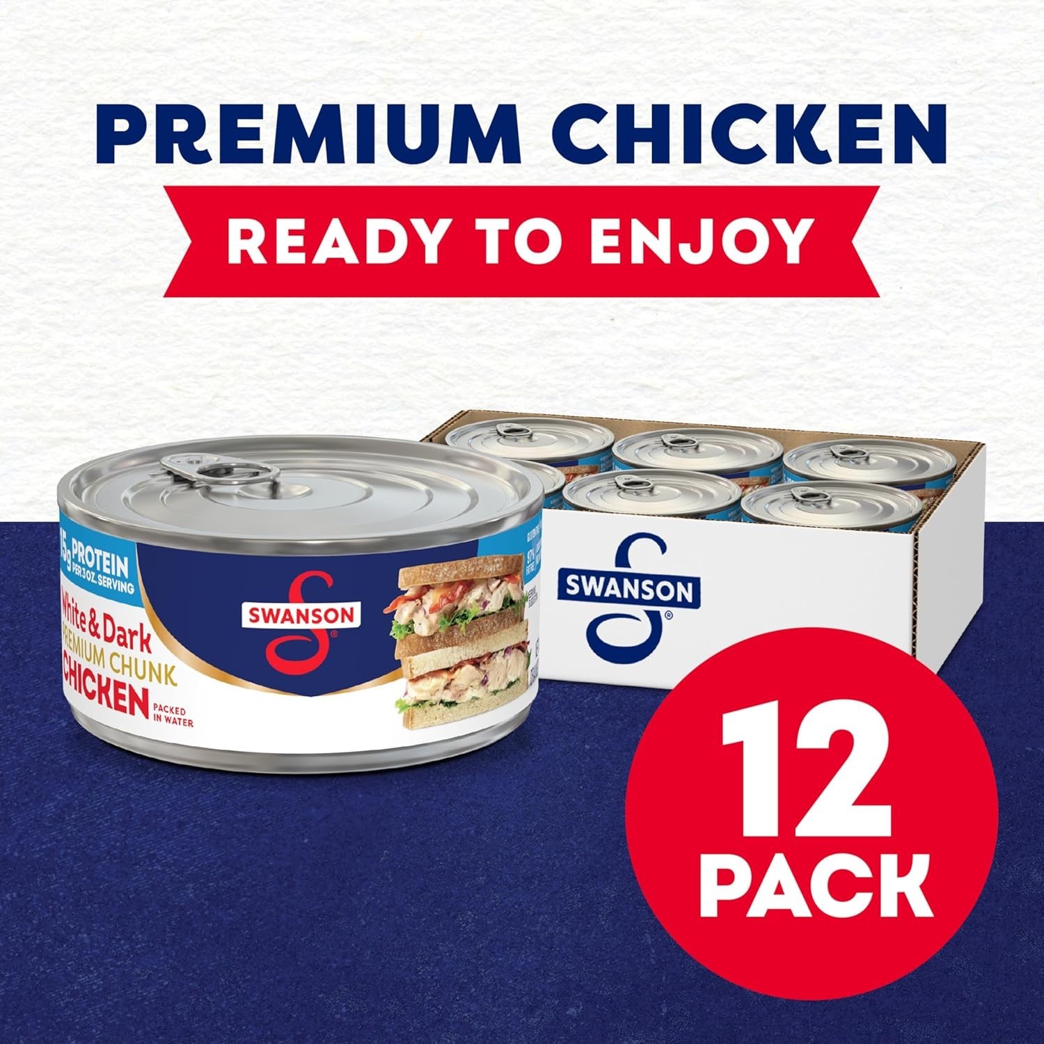 Convenient 12-Pack of Gluten-Free Chunk Chicken – 9.75 oz Each Can