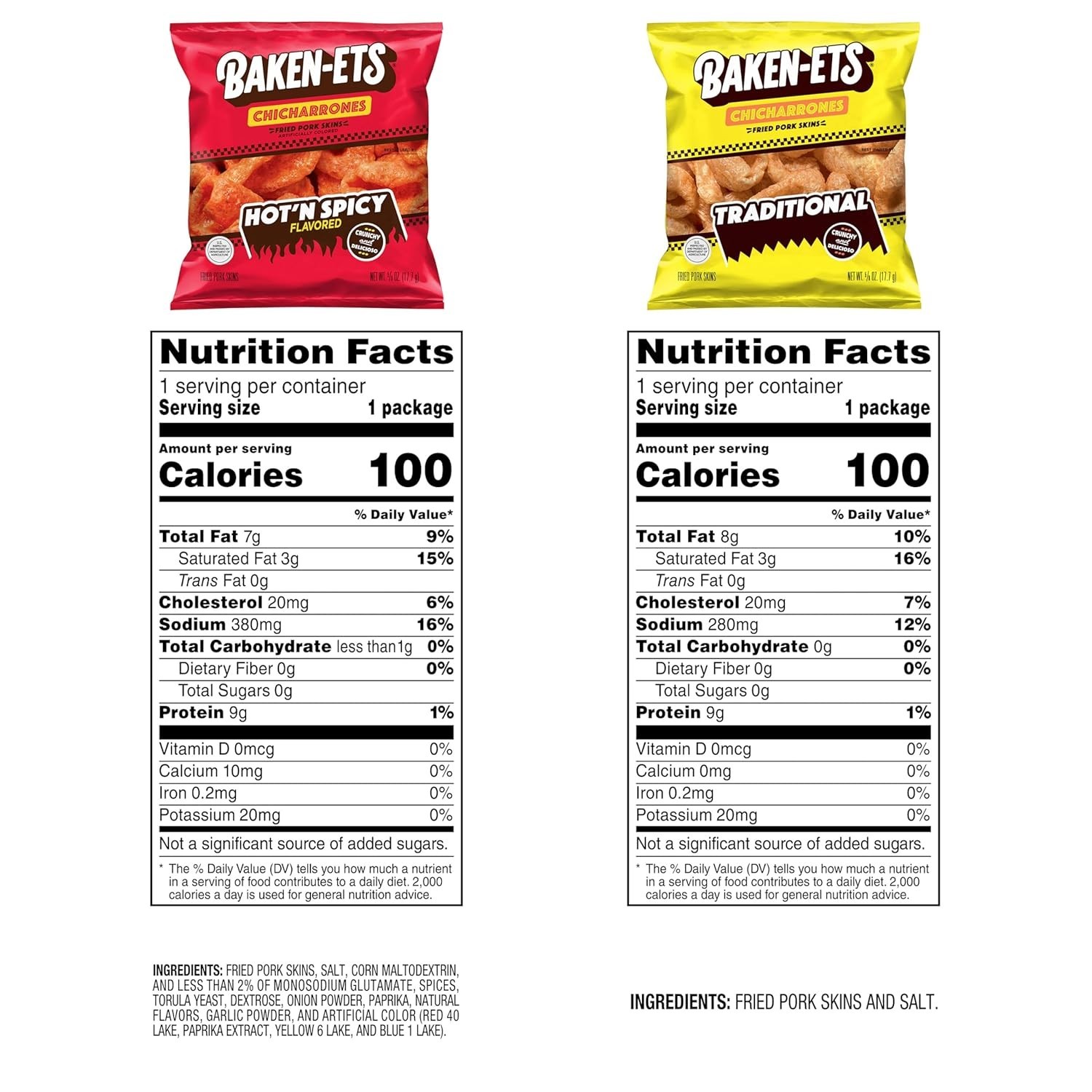 Pork Rinds, Variety Pack, 0.625 Ounce Pack of 24