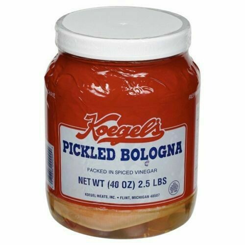 Koegel’s Pickled Bologna 2.5lb/40 Oz. Plastic Jar Packed In Spiced Vinegar