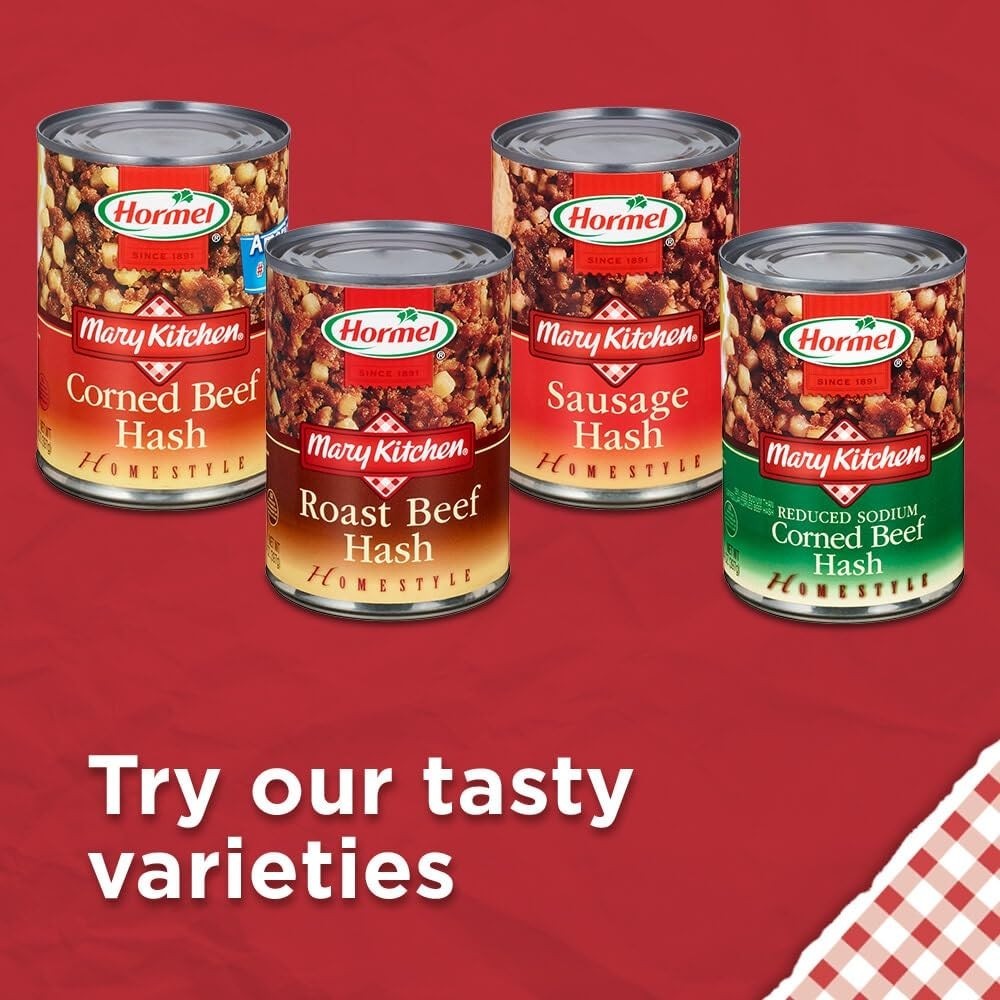 Crispy HORMEL Corned Beef Hash 8-Pack – 14 Oz Cans, 7g Protein per Serving