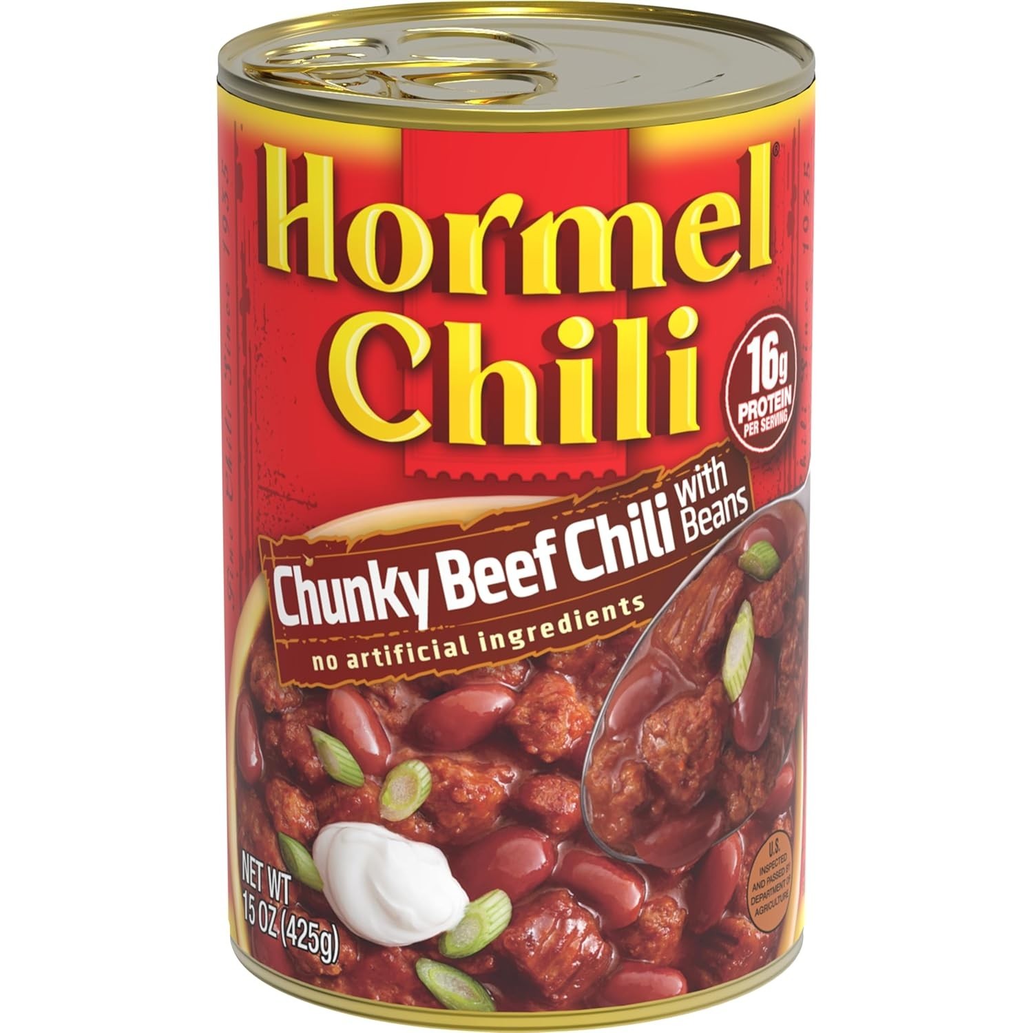 Convenient 15 oz Chunky Beef Chili with Beans – Hearty Meal Rich in Protein