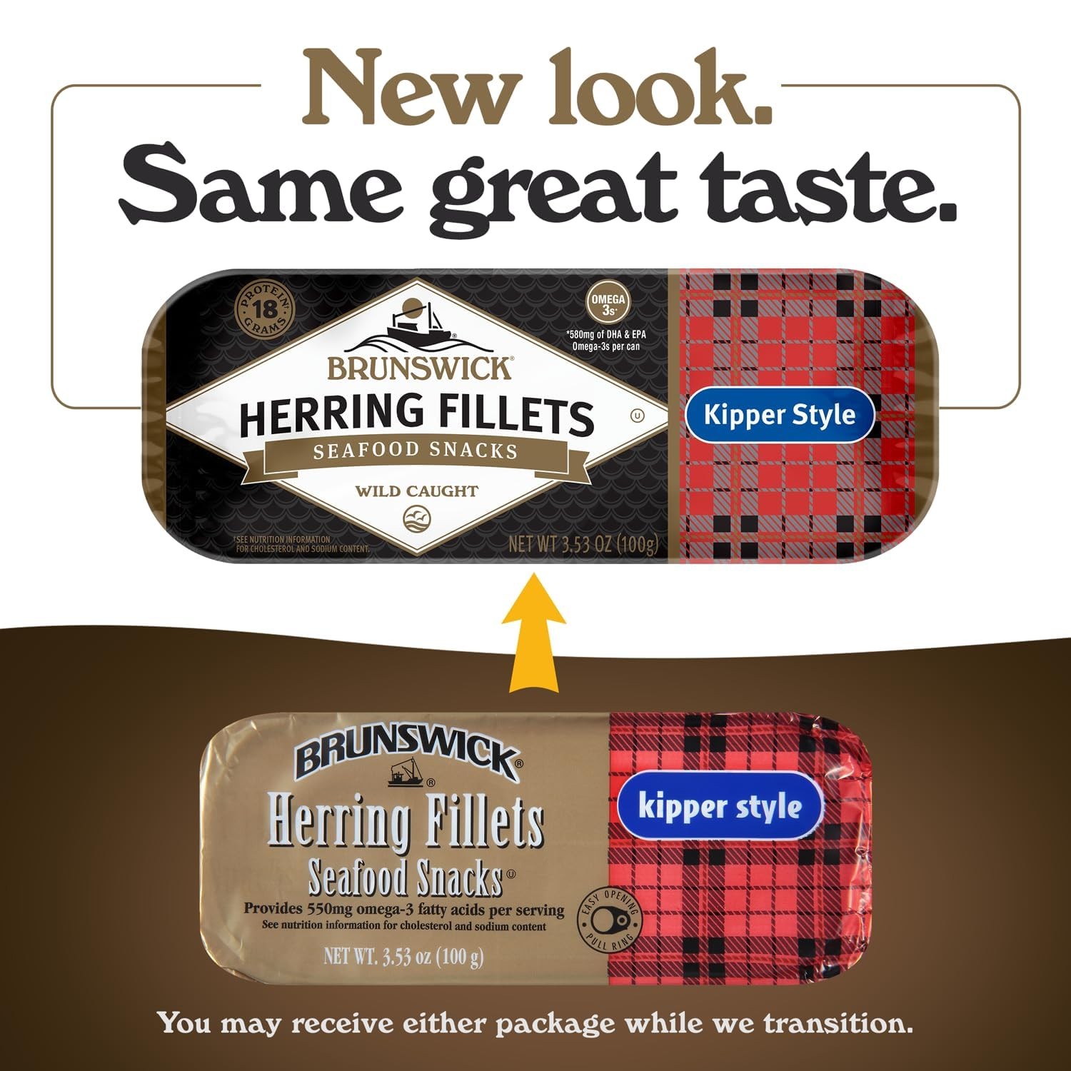 Brunswick Boneless Kipper Style Herring Fillets, 3.53 Ounce (Pack of 12)