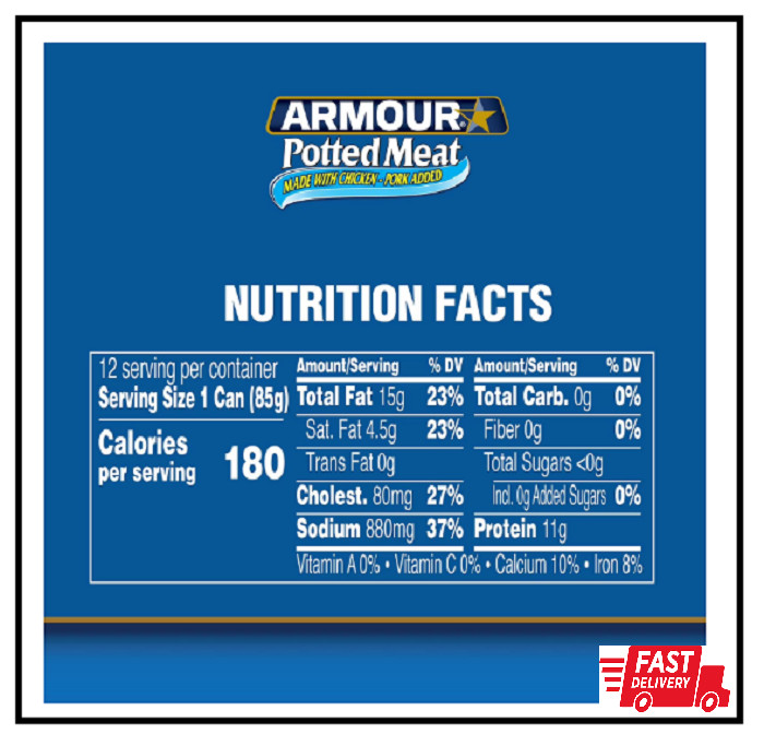 2 Pack – Armour Potted Meat Made With Chicken and Pork, 3 oz., 12 ct.