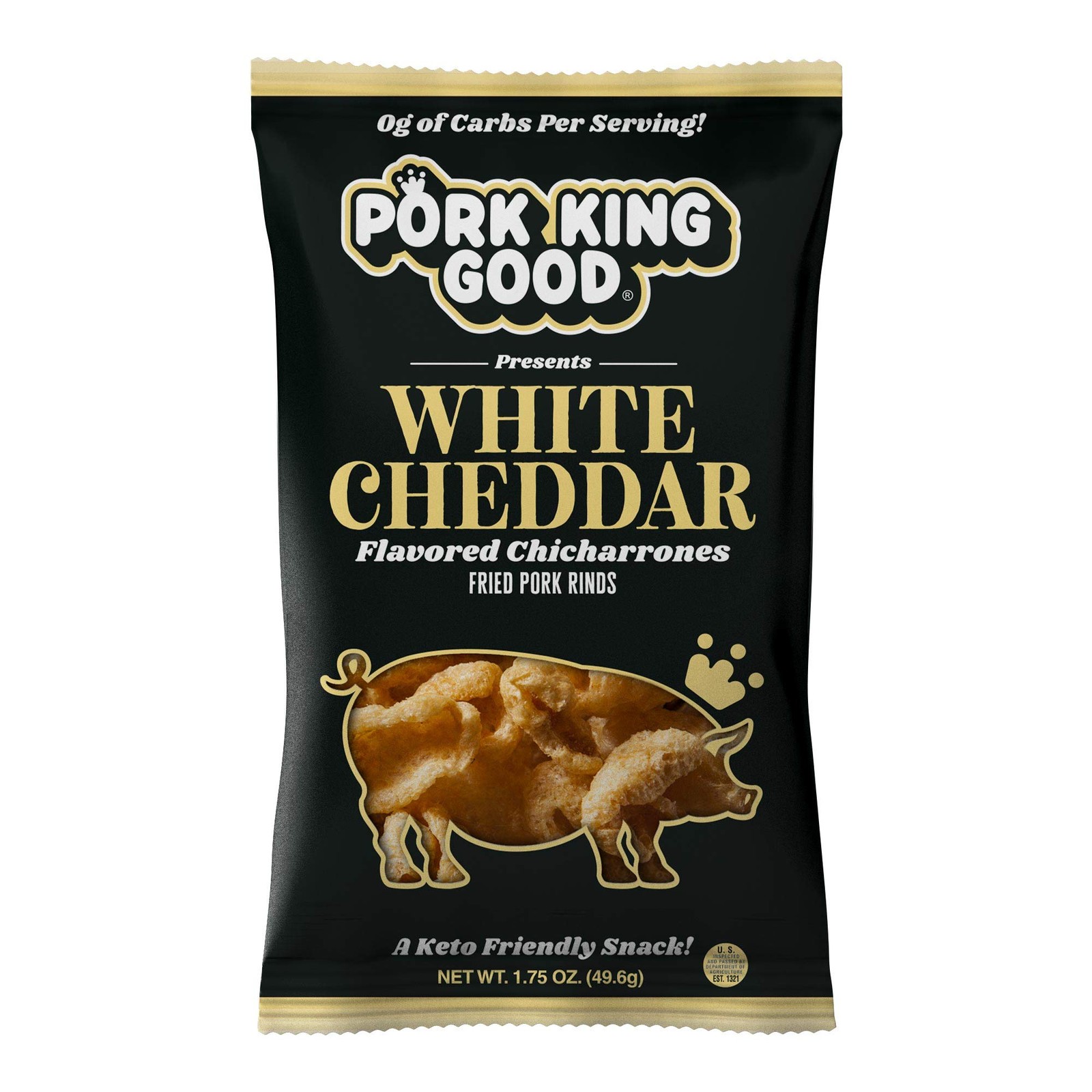 Pork King Good Rinds (Chicharrones) (White Cheddar, 4 Pack)