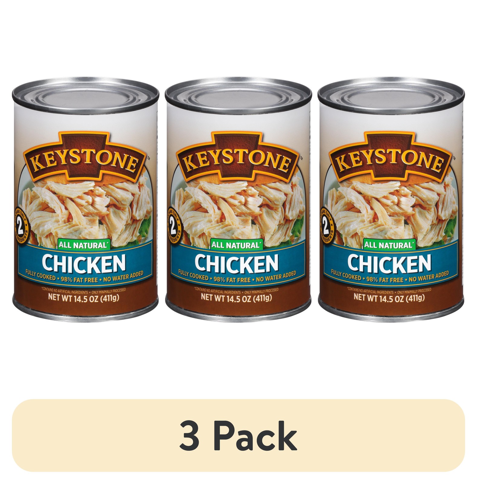 (3 pack) Keystone All Natural Chicken, 14.5 oz Can