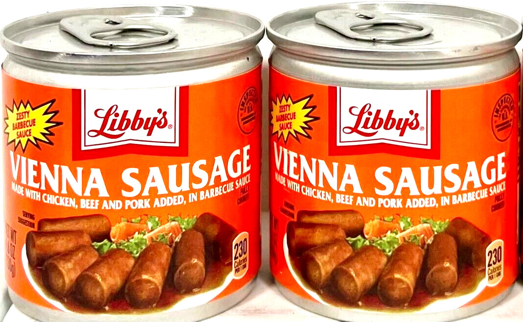 Libby’s Vienna Sausage Chicken, Beef, Pork in Barbecue Sauce 4.6 oz (Pack of 2)