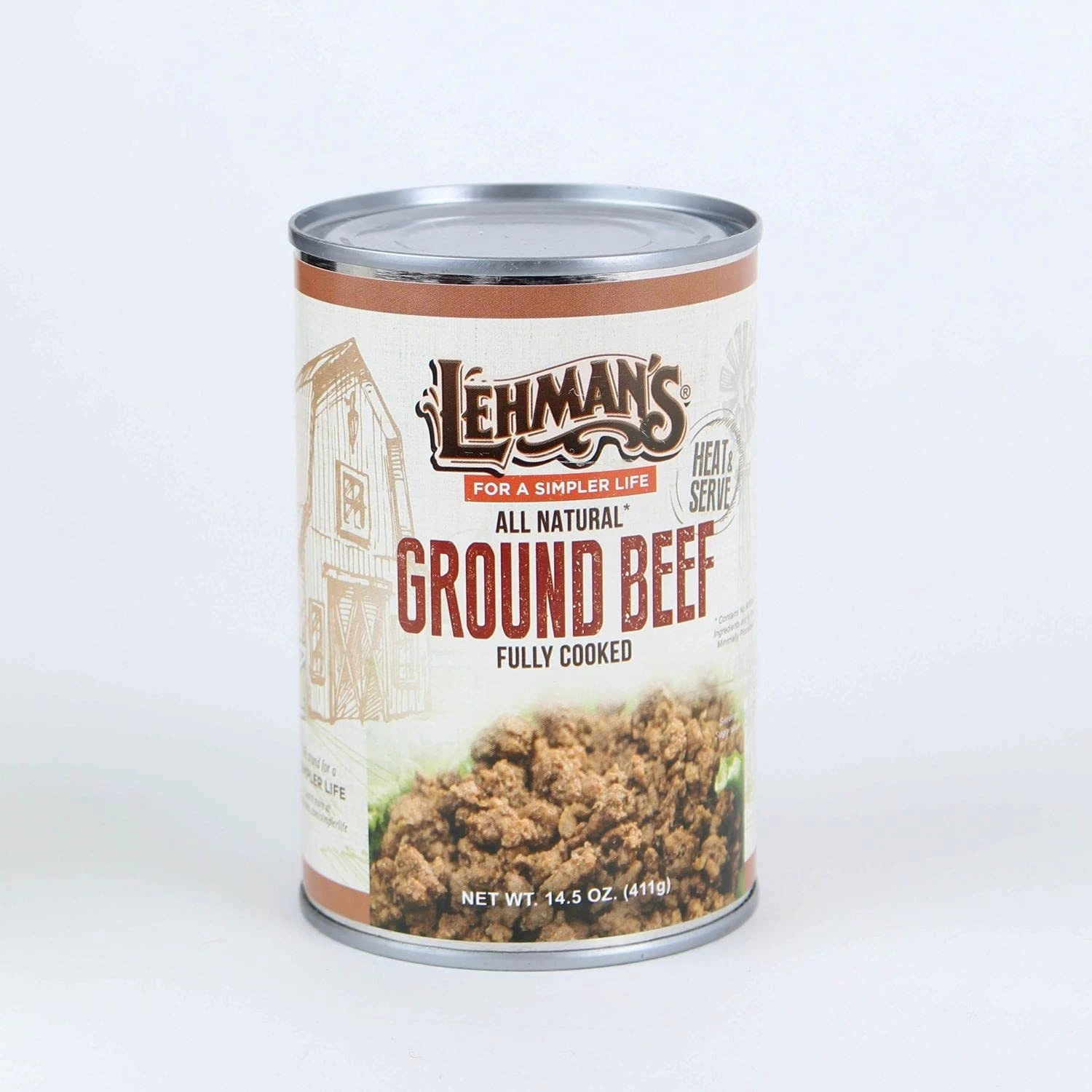 Canned Meat Beef Long Term Food Storage, camping hiking 3 Cans 14.5 oz Lehman’s