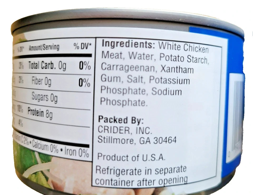 (5 Pack) New BIG 12.5oz Cans CRIDER Premium Chunk White Chicken