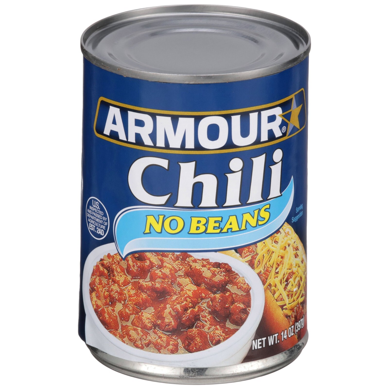 8 Cans Armour Star Chili with No Beans Quick & Easy Canned Food 14 OZ (8 Pack)