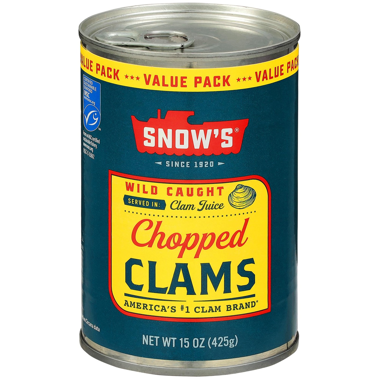 Chopped Clams Wild Caught 15 oz Can Gluten Free Keto Friendly 4g Protein