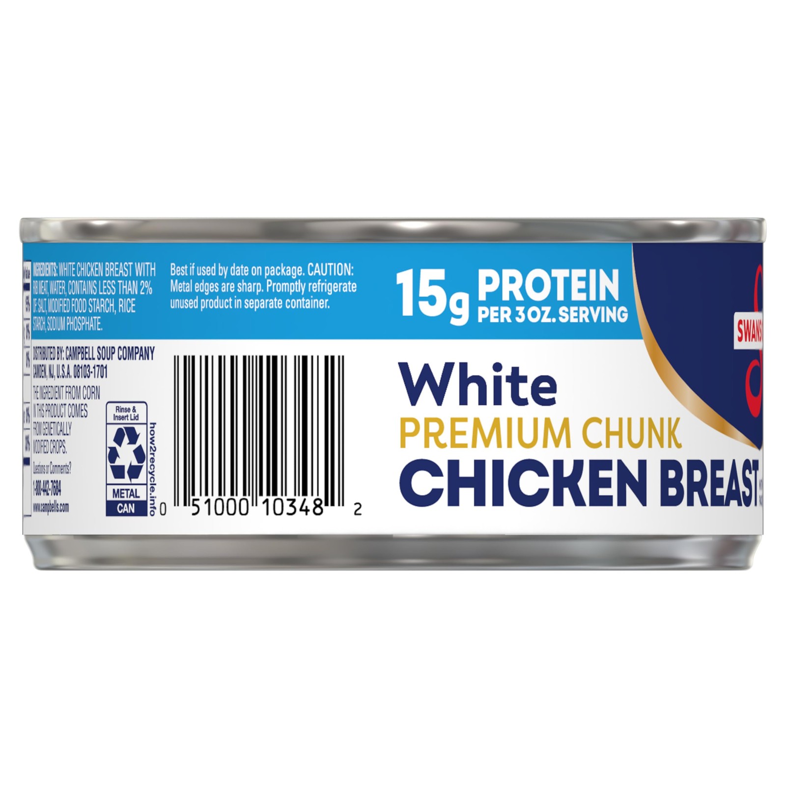 White Chicken Breast Chunk 9.75 Oz Can Fully Cooked Protein Ready To Eat