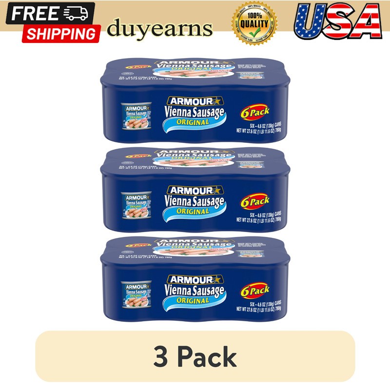 3 Pack Canned Sausage Original Flavor Camping Food Survival Meal Gluten Free NEW