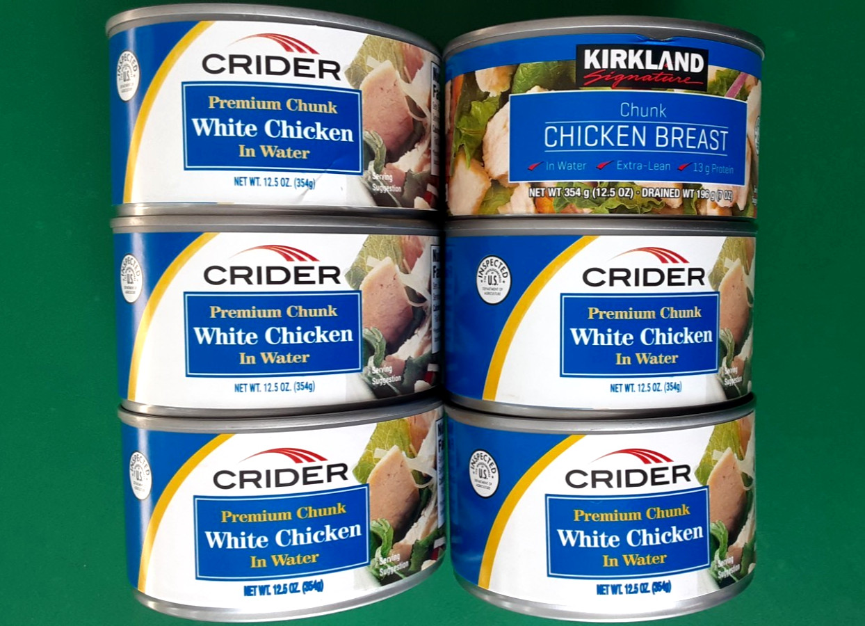 Lot of 6 – 12.5oz Cans Crider & Kirkland Chunk White Chicken 2026-2027 Dates