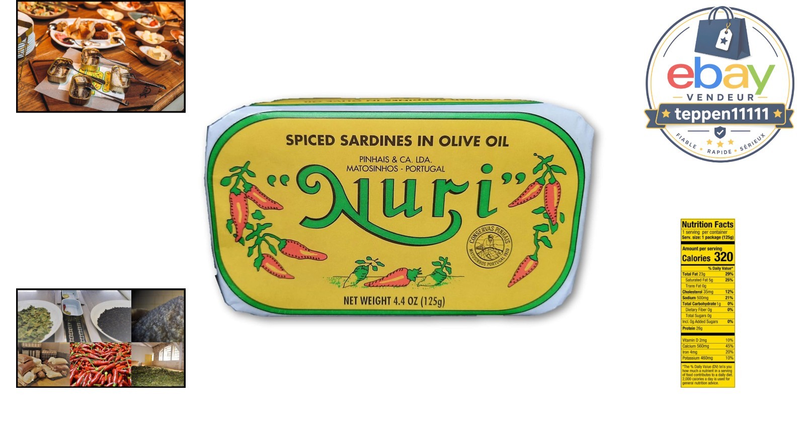 Sardines in Spiced Olive Oil 4.4 oz Cans – 2 Pack