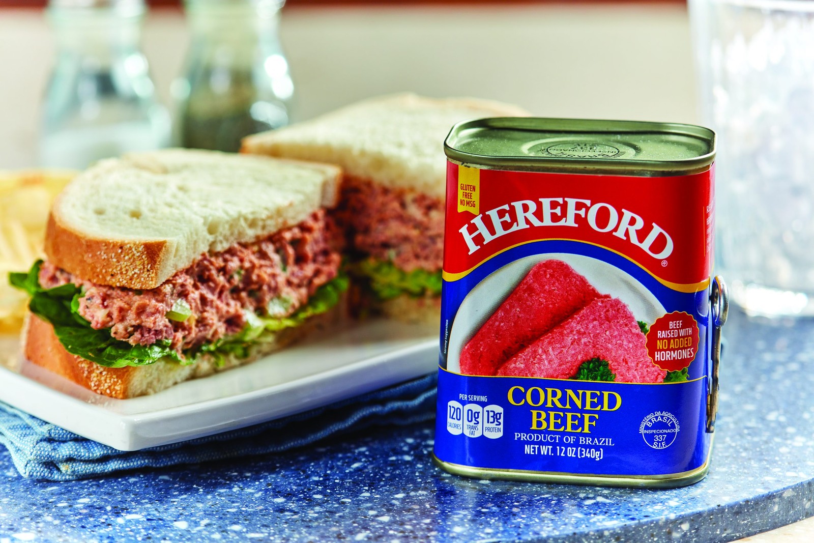 HereFord Corned Beef 12 oz Pack of 3 Exp. 2/2030 Halal No MSG Ready To Eat 36 oz