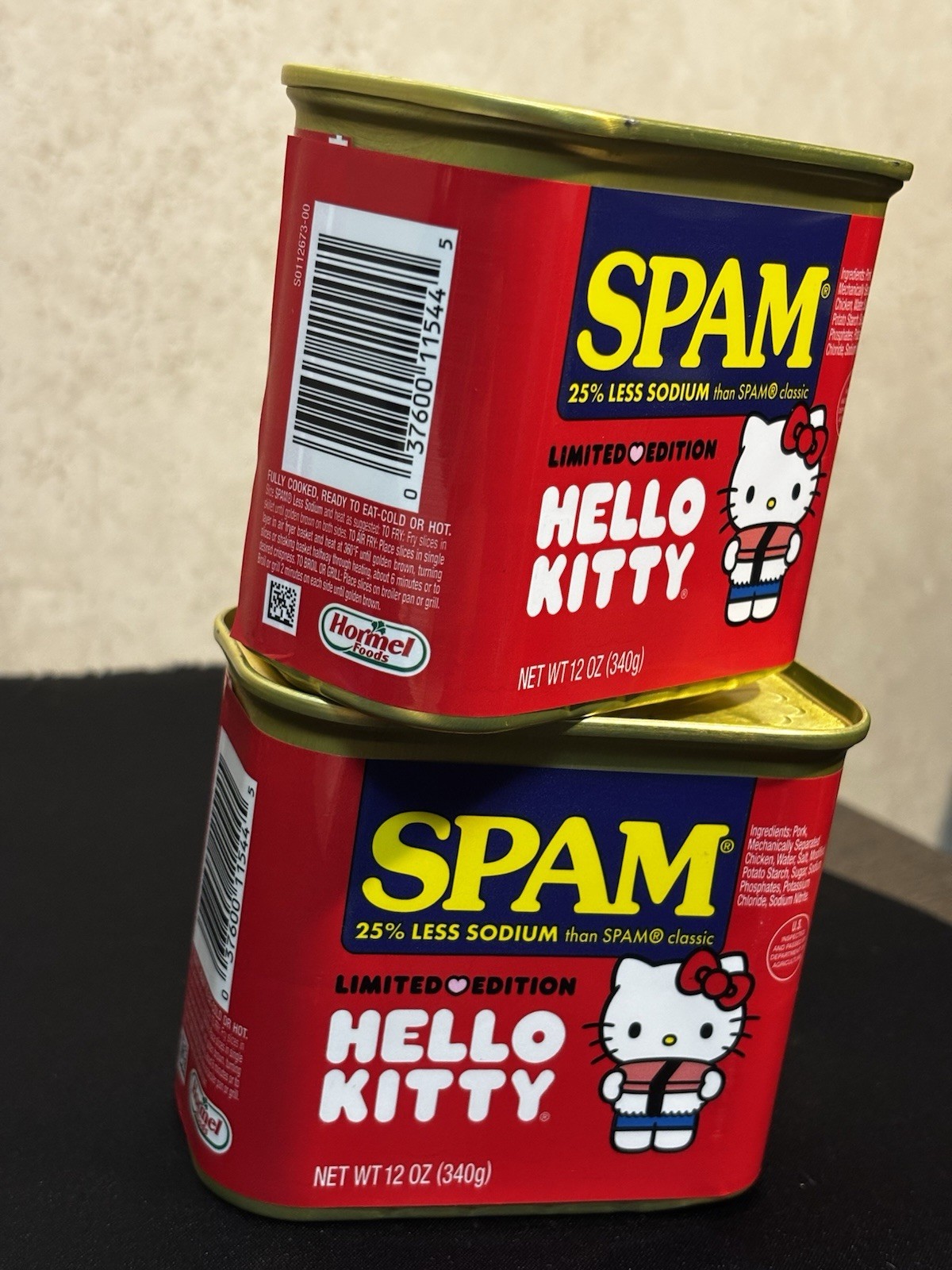 SPAM 25% Less Sodium Limited Edition Hello Kitty Pork Meat 12 oz Cans 2-Pack