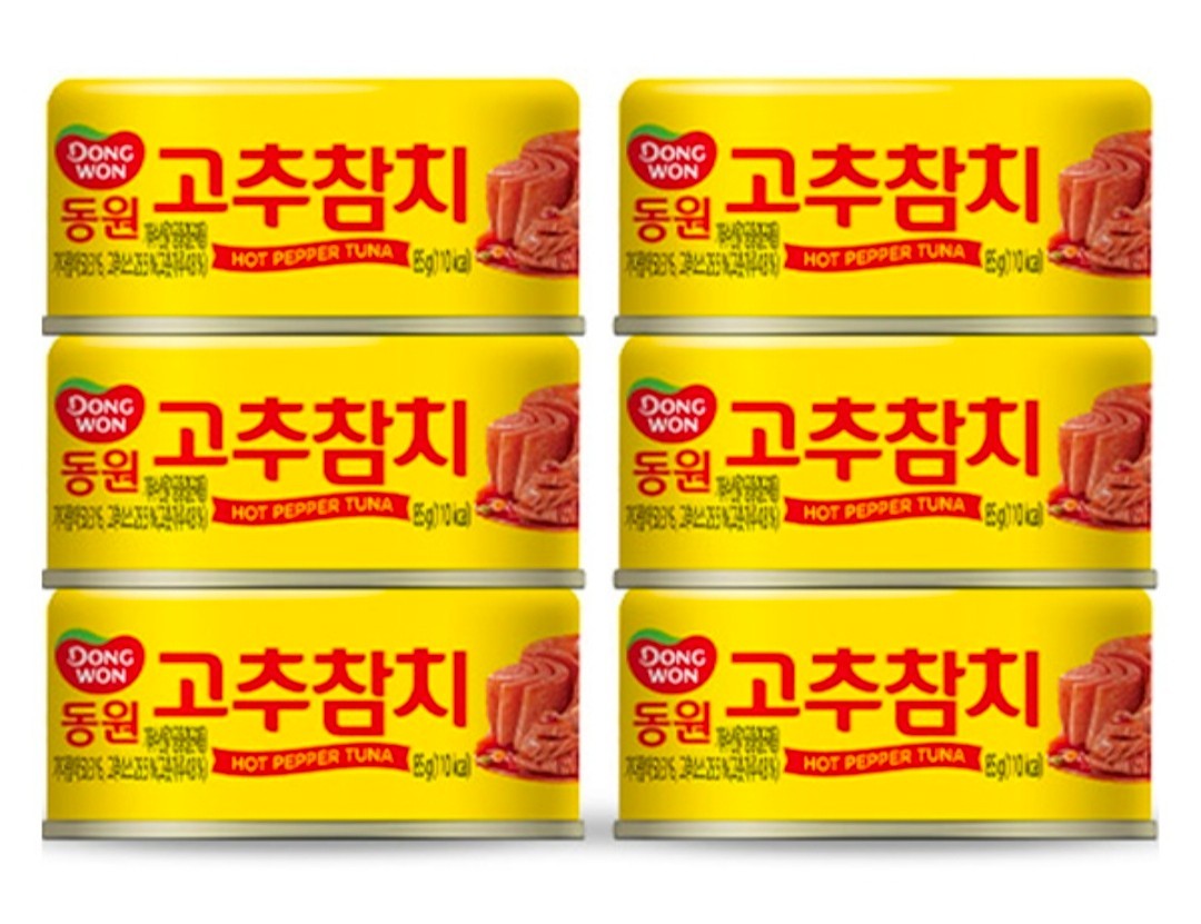 Red Tuna can 85g(3oz) x 6P, Dong won Tuna, Spicy flavor, long-term storage
