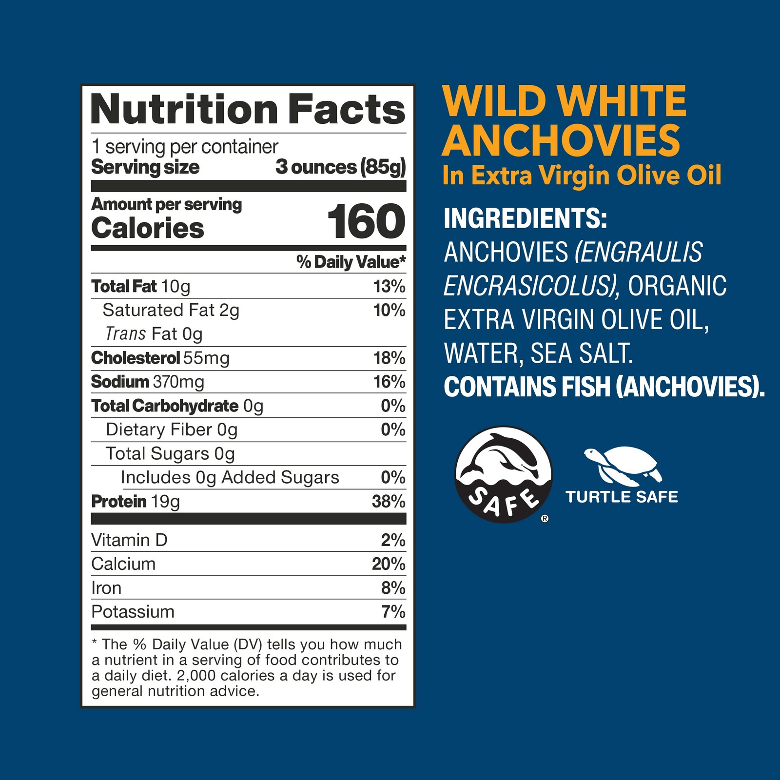 Wild Planet White Anchovies in Extra Virgin Olive 4.4 Ounce (Pack of 12)