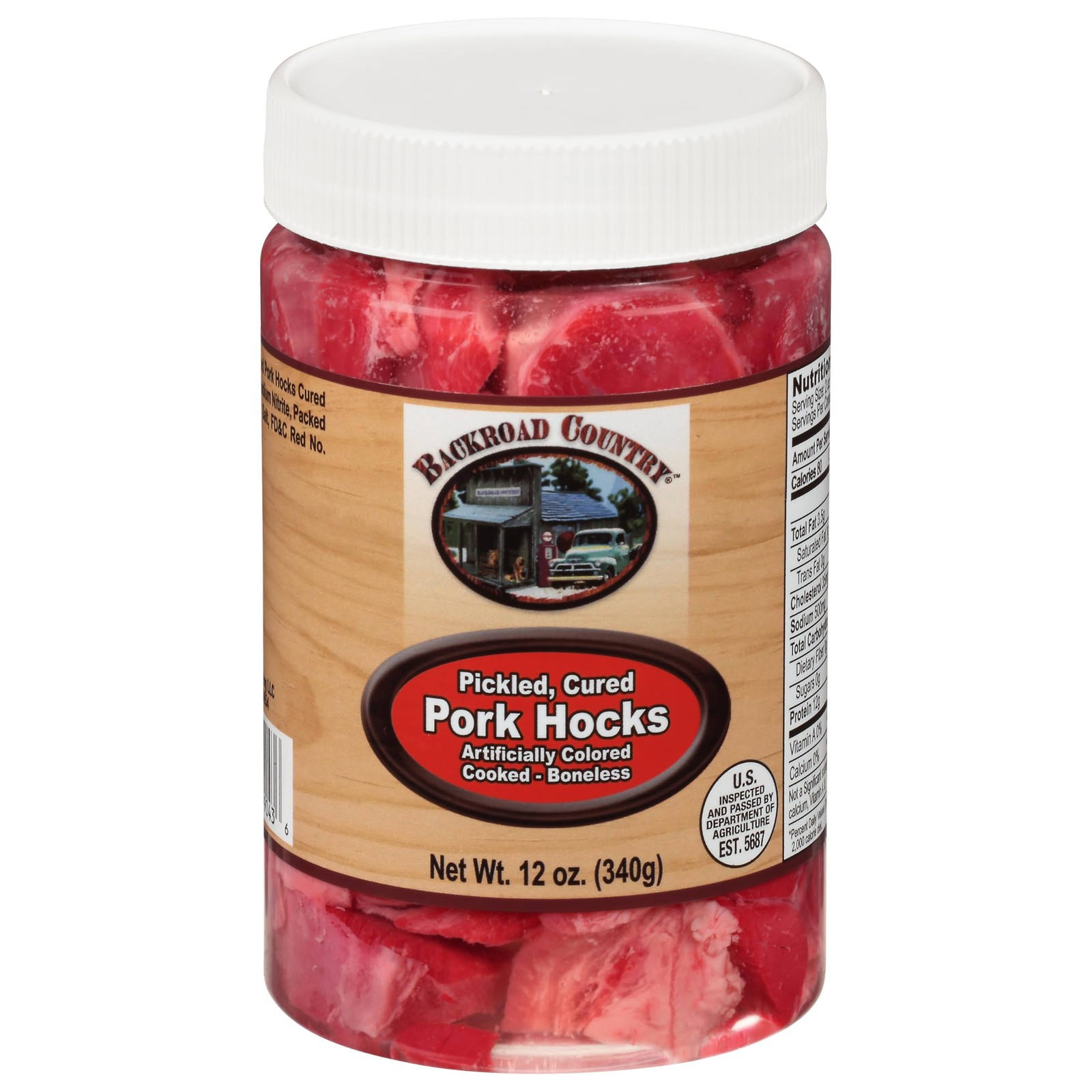 Backroad Country Fully Cooked Boneless Pickled Cured Pork Hocks in a Jar, 12 …