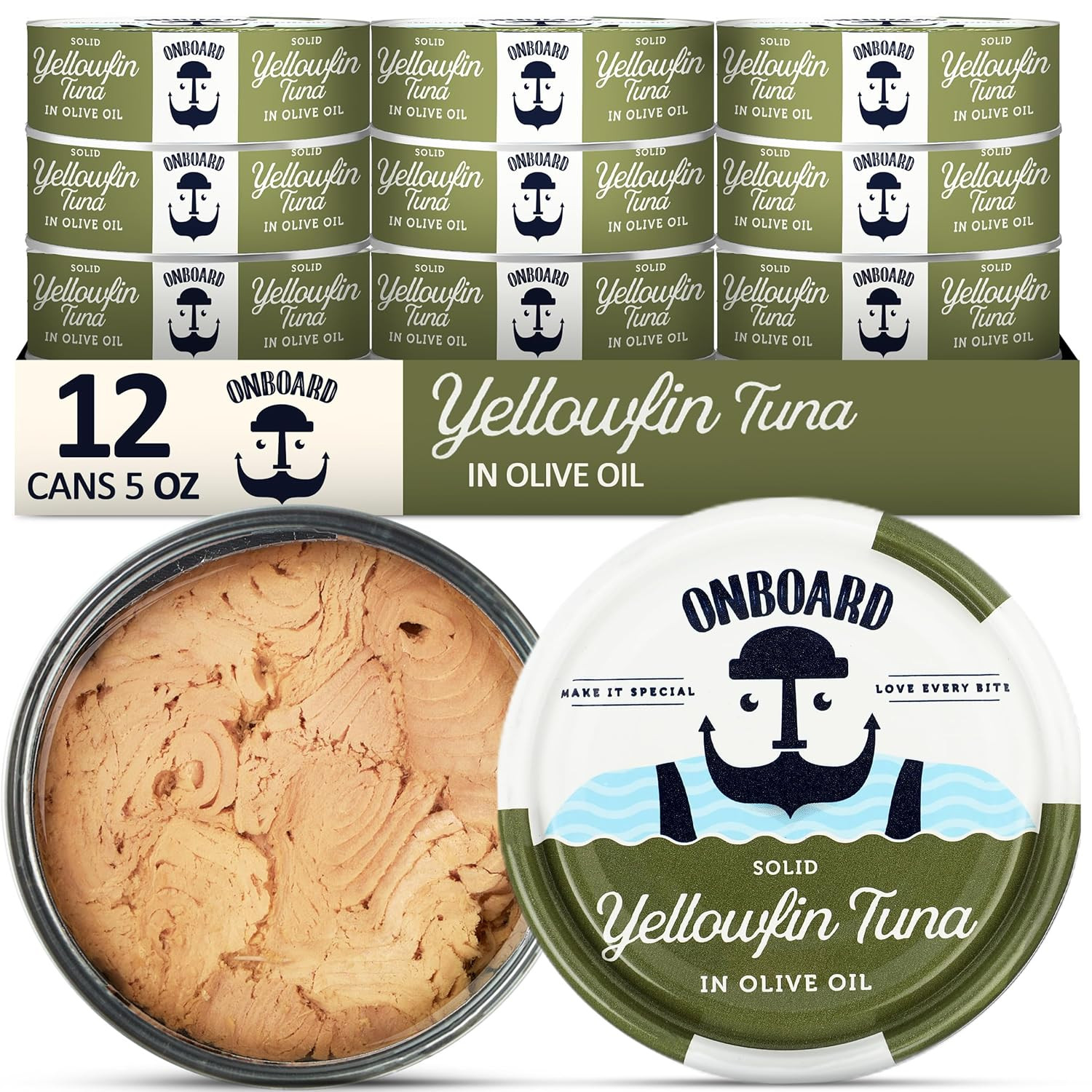 Premium Yellowfin Tuna Olive Oil 12 Pack 5oz Cans Wild Caught Protein – US
