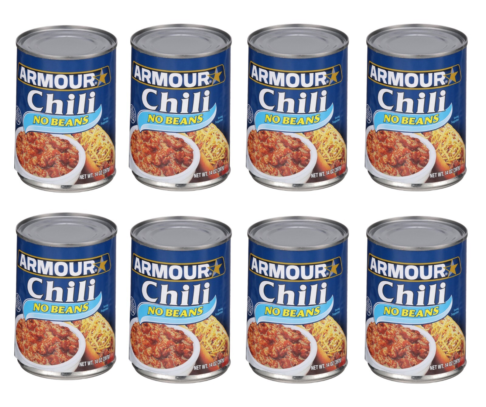 8 Cans Armour Star Chili with No Beans Quick & Easy Canned Food 14 OZ (8 Pack)