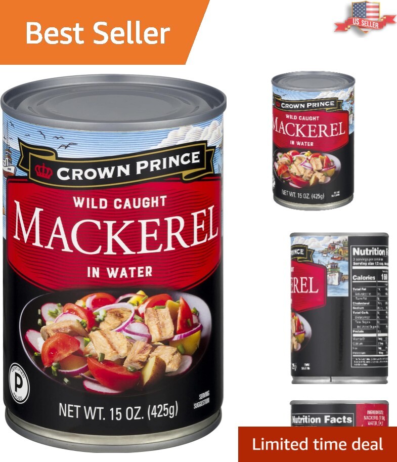 Certified Paleo Mackerel – 15-Ounce Cans Pack of 12, High Omega-3 Protein Source